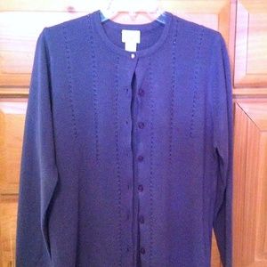 NWT KORET Cardigan Sweater Purple Beaded S (6 - 8) MSRP $58